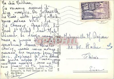 Saint-Malo (Ille-et-Vilaine) — Les remparts, le Petit Donjon et la Tour des Dames — Les Tirages Modernes — Verso