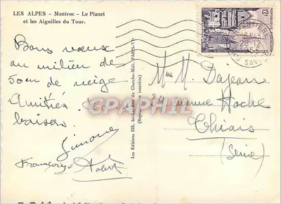 As Alpes - Montroc - Le Planet e as Agulhas do Tour — Les Editions ISS, série 1 — Verso