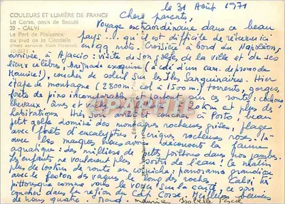 Calvi — O Portos de Praia — Couleurs et Lumière de France, n°20 — Verso