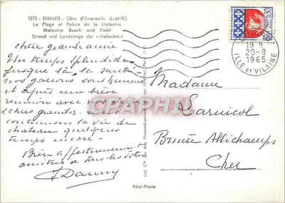 Dinard - Brzeg Szkła — Plaża i punkt Malouine — Réal-Photo n°1273 — Rewers