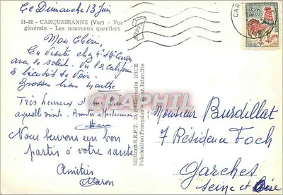 Carqueiranne (Var) — Vista generale — I nuovi quartieri — Edizioni SEPT, Nizza — Verso