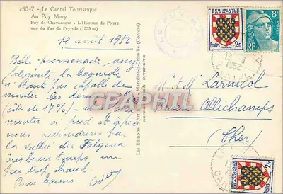 O Puy de Chavaroché - O Homem de Pierre - visão do Pas de Peyrols (1535 m) — Edições Marcelinico (Cortège) — Verso