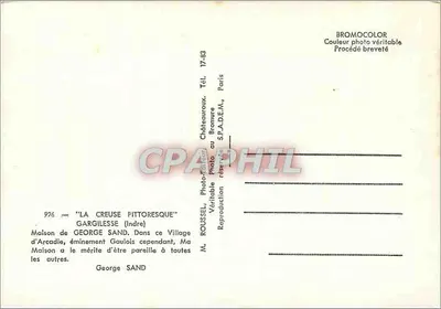 Dom George Sand w Gargilesse — Gargilesse (Indre) — M. Roussel, Châteauroux — Rewers