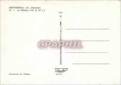Montmoreau (Charente) — Zamek (XV i XVI w.) — CIM (71, S.&L.) — Rewers