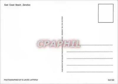 Zanzibar — Praia da Costa Leste — Publicado por The Gallery Publications — Verso