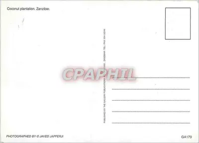 Zanzibar — plantação de coqueiros — GA179 — Verso