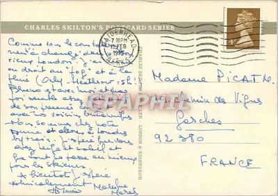 LONDRES • Salas do Parlamento, vistas desde o rio Thames — Série de cartões postais de Charles Skilton n°13 — Verso