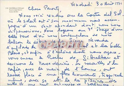 Marbella — Porto José Banús — editor Marbella, n° 319 — Verso