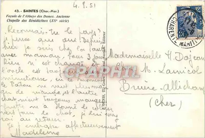 Saintes (Charente-Maritime) — Fronton Abbatie des Dames, Stara kaplica Benedyktynów (XI wiek) — Mick, n°43 — Rewers