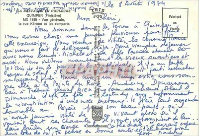 Quimper — Stolica Cornouaille — Wydawca Mexichrome, nr 1189 — Rewers