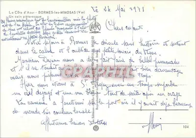 Bormes-les-Mimosas — Een pittoorlijk hoekje — Edities van de Côte d'Azur, n° 104 — Achterkant