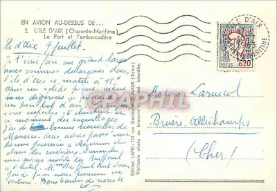 Le Port d'Aix — Charente-Maritime — Édition Lapie — Rewers