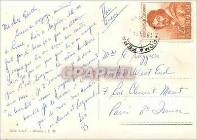 Souvenir d'Italie — collage miejsc włoskich — Ediz. S.A.F. Milano L. 35 — Rewers
