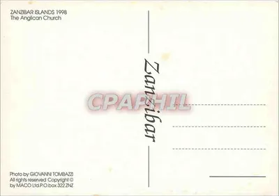 Zanzibar — A igreja anglicana — Foto por Giovanni Tombazzi — Verso