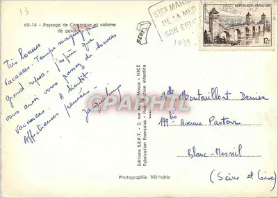 Landschaft der Camargue und Hütte — Editions S.E.P.T. — n° 69-14 — Rückseite