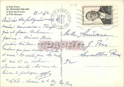 La Baia delle Formiche — La Villa Greca — Beaulieu-sur-Mer — Verso
