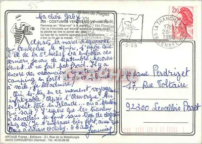 Mulheres na maraîchine — Maré de 110... Piene lune... — Artaud Frères, n°389 — Verso