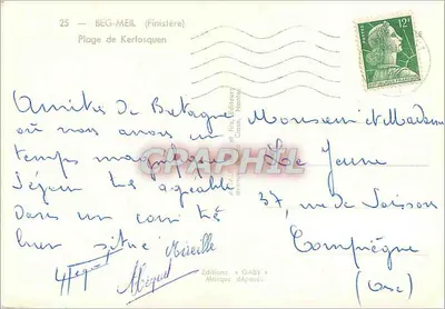 Praia de Kerlosquen — Finistère — Éditions Gaby — Verso