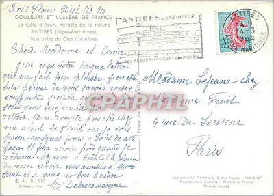 कैप ड'एंटीब्स के दृश्य — संपादक यवॉन, क्रमांक 610 — पीछे