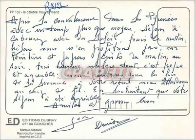 Os Normandos não faltam de buraco — Éditions Dubray, n° PP 152 — Verso