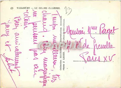 Valloires — O Grande Calibiez — foto J. Leger — Verso
