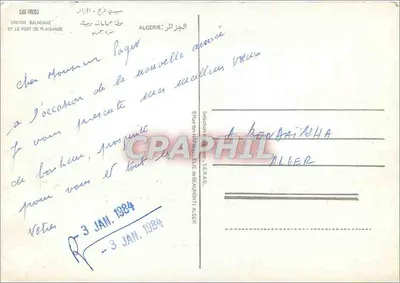 Porto de Sidi Fredj — Argélia — Editor: B. Rue Beaumont, Argel — Verso