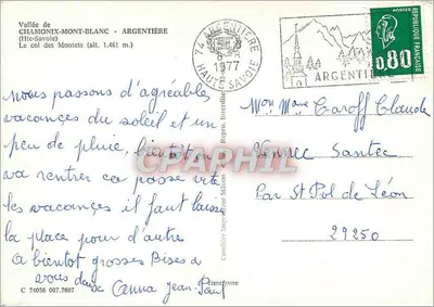Col des Montets — Dolina Chamonix-Mont-Blanc — wydawca C. 74056 007.7607 — Rewers