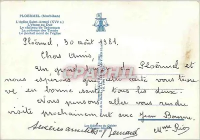 Ploërmel — Katedra Świętego Armela, zamek Trécesson, kolumna Trzydziestu — Wydawnictwo Gabier — Rewers