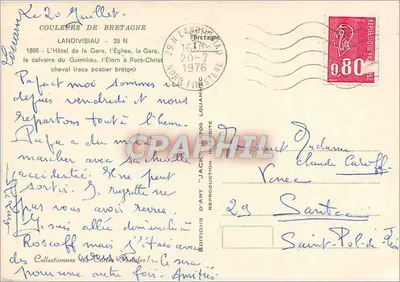 Landivisiau — vista panorâmica — Éditions des Cartes Postales — Verso