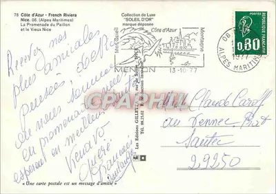 Nice — Vue aérienne du centre-ville et de la gare — Les Éditions du Luxe — Verso