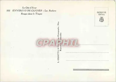 Les Rochers Rouges w Trayas — otoczka Cannes — L. Gilletta & Cie, Nice, n° 332 — Rewers