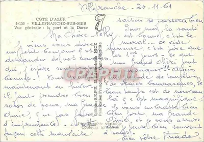 Villefranche-sur-Mer — Vue générale : le port et la Darse — Éditions S.E.P.T. 35, Décembre 1961 — Verso