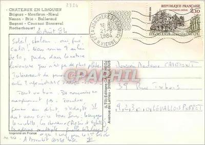Castelos no Limousin — LTOI Éditions de Larrieu, n°2324 — Verso