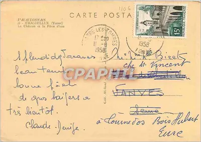 Zamek w Chastellux — jezioro — wydawca Michaud, nr 1106 — Rewers