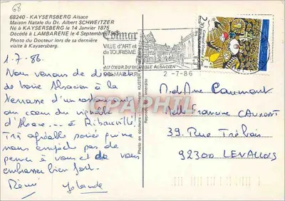 Dom urodzenia dr Alberta Schweitzera — Kaysersberg — Wydawca Miasto Sztuki i Turystyki — Rewers