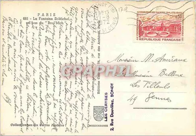 Fontanna Świętego Michała — Paryż — Wydawnictwo Céryses — Rewers