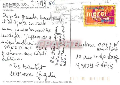 Paisagem de montanha — Cabana isolada aos pés dos Pirineus — Objectif Sud — Verso