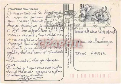 Promenada w AUVERGNE — Wydawnictwo Leconte, seria 9 wigniet — Rewers