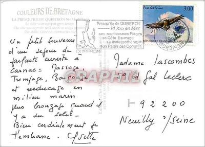 Presqu'île de Quiberon — 14 km nad morzem, jego liczne plaże, jego dzikie wybrzeże — wydawca nie widoczny — Rewers