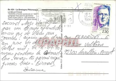 Todas as velas para fora — Carnac — Edição Y.C.A. Photo Y. Candol — Verso