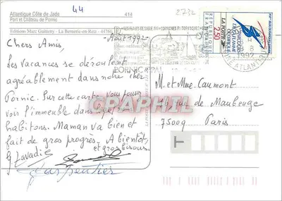 Porto e castelo de Pornic — Côte de Jade — Edições Marc Guitteny — Verso