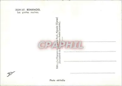 As grutas marítimas — Bonifacio, Córsega — Edição La Cigogne — Verso