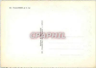 Talloires e o lago — vista panorâmica — Edições R. BruyAUD — n° 121 — Verso