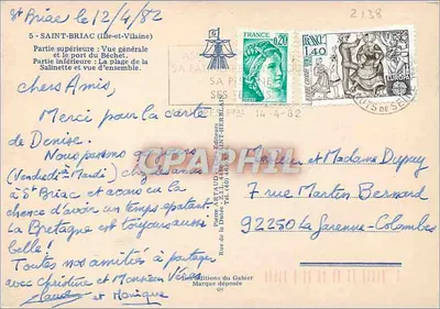 Saint-Briac — vista aérea e porto — Éditions du Gabier — Verso