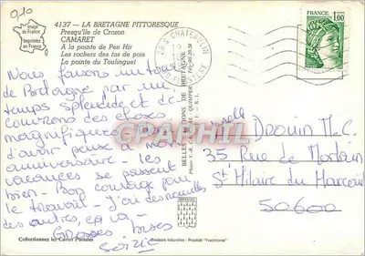 Os rochedos dos montes de ervilhas — A ponta do Toulignuet — Belles Éditions de Bretagne — Verso