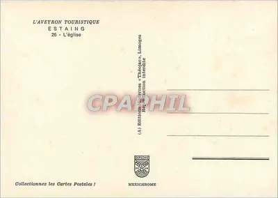 Estain — A Igreja — Edições L'Aveyron Turístico — Verso