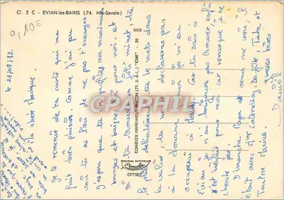 Evian-les-Bains — Ville fleurie — Imprimerie Combière — Rückseite