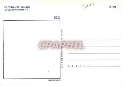 Eygurande — Village de Vacances VAL — editor IRIS, n° 26/248 — Verso