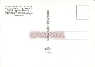 Cripta no Ossuário — Saint-Thégonnec — Edições Art JOS — Verso