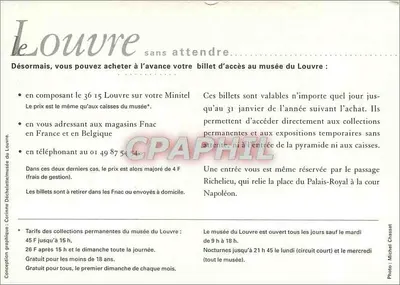 Der Louvre — ohne zu warten — Verlag nicht sichtbar, Seriennummer nicht sichtbar — Rückseite